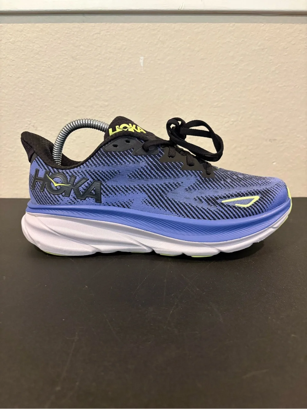 Hoka Clifton 9 Running Shoes Blue Black Women Size 8.5B 1127896 BCKS Sneakers